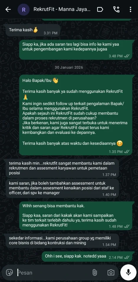 Testimoni pelanggan RekrutFit 4